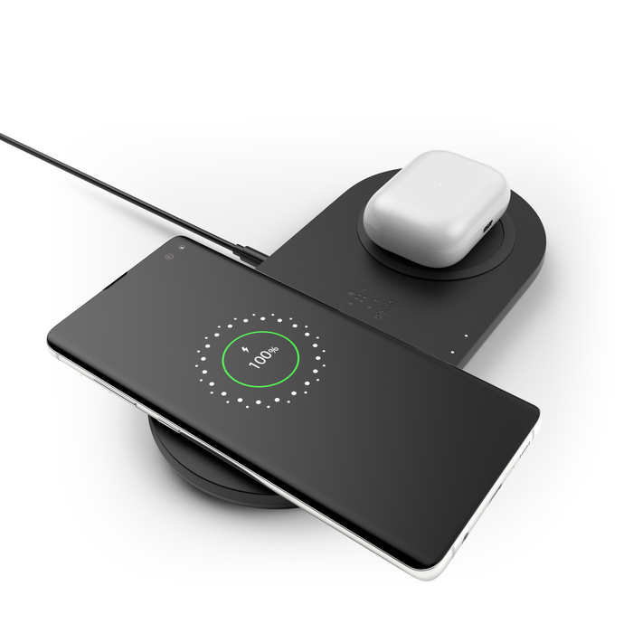 Dual Wireless Charging Pads, Black, hi-res