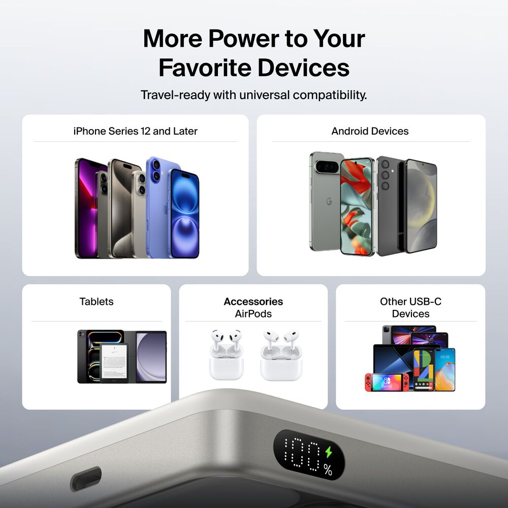 Slim Magnetic Power Bank 10K, Sand, hi-res