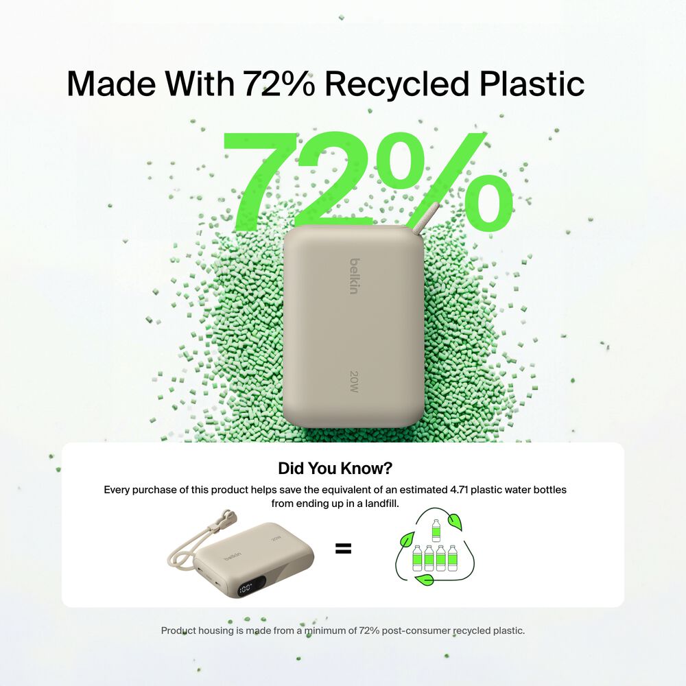 Power Bank 10K with Display, Sand, hi-res