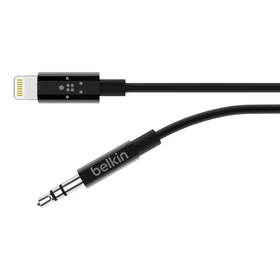 3.5 mm Audio Cable With Lightning Connector, Black, hi-res