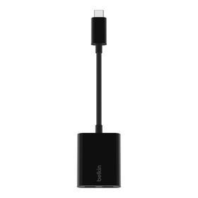 Adaptador USB-C de audio y carga, Negro, hi-res