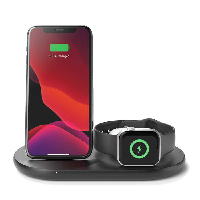 Belkin BOOST↑CHARGE™ 3-in-1 Wireless Charger for iPhone + Apple Watch +  AirPods - Black - Business - Apple (AE)