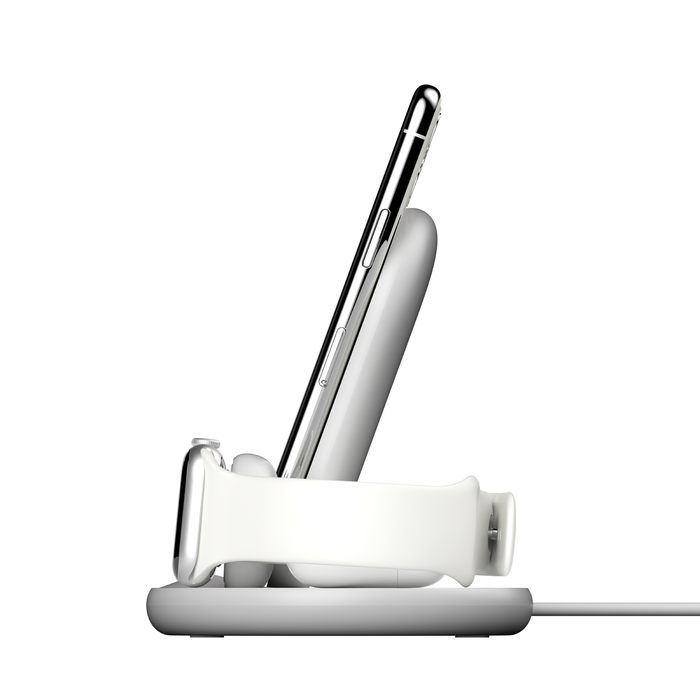 Drahtloses 3-in-1-Ladegerät für Geräte von Apple, Weiß, hi-res
