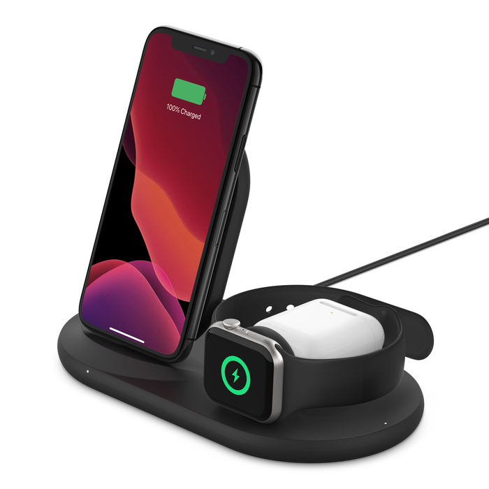 iPhone、Apple Watch、Airpods用3-in-1ワイヤレス充電器 | Belkin 