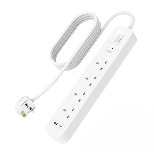 Surge Protector with USB-C and USB-A Ports (4 Outlet with 1 USB-C & 1 USB-A)