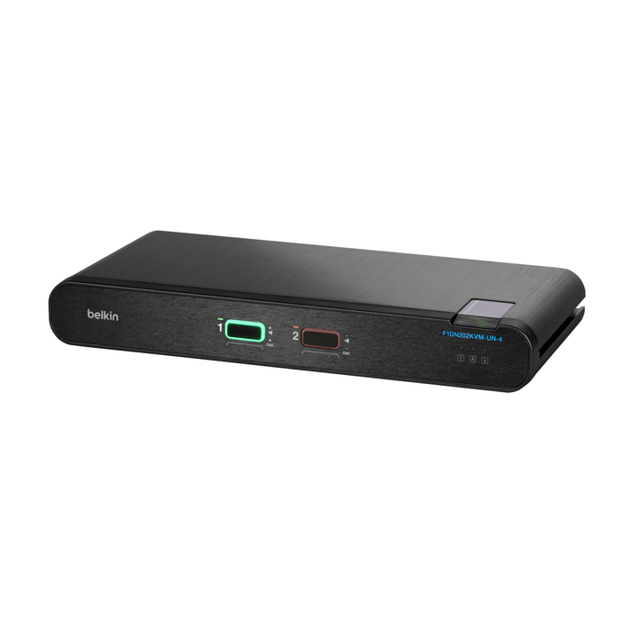 Belkin Universal Secure Dual-Head - 2nd Generation - KVM / audio switch - 4  ports - TAA Compliant - F1DN204KVM-UN-4 - KVM Switches 