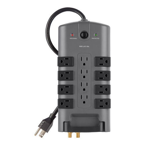 PivotPlug 12-Outlet Surge Protector, 8 ft. Cord