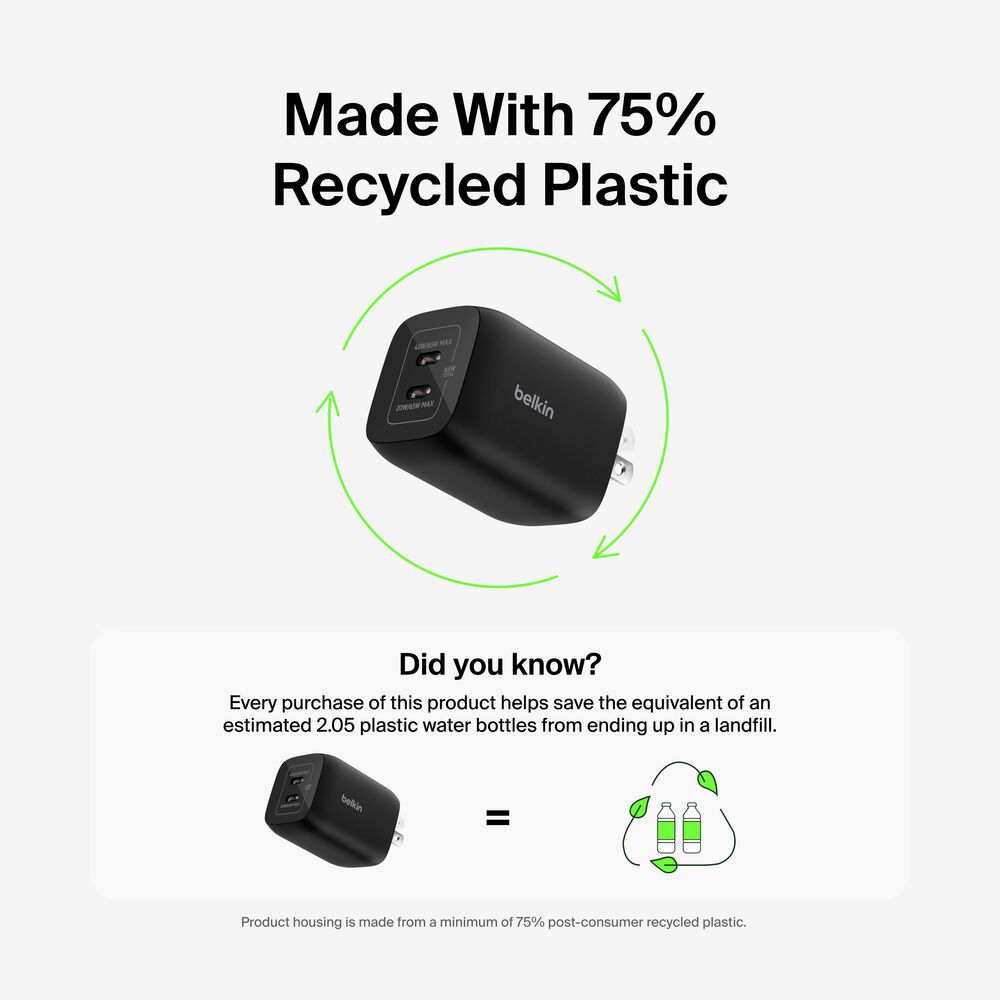 Dual USB-C Wall Charger 65W for Nintendo Switch 2, Black, hi-res