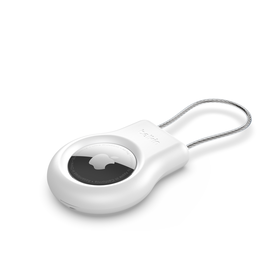 Secure Holder with Wire Cable for AirTag, White, hi-res