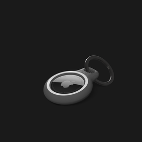 Reflective Secure Holder with Key Ring for Apple AirTag, Black, hi-res