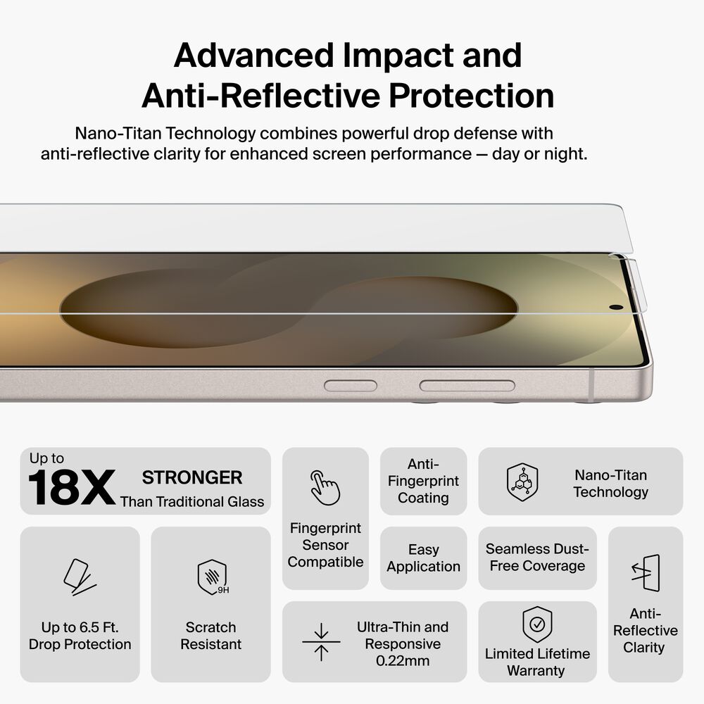 Titan SmartShield Anti-Reflective Screen Protector for Samsung Galaxy S26 Ultra, , hi-res