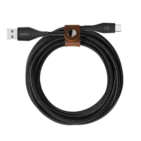 Belkin Boostcharge Braided USB-C to USB-C Cable (5ft) W/ Strap, Cable for iPhone  15 Models, Samsung Galaxy, Samsung Note, Pixel, iPad Pro and More - Black 