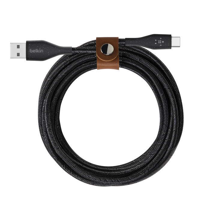 Plus USB-C to USB-A Cable with Strap, Black, hi-res