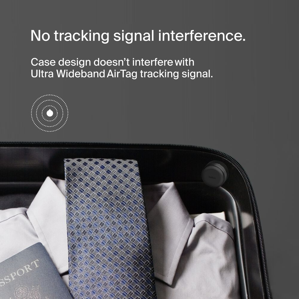 Waterproof Secure Holder with Adhesive for AirTag, Black, hi-res