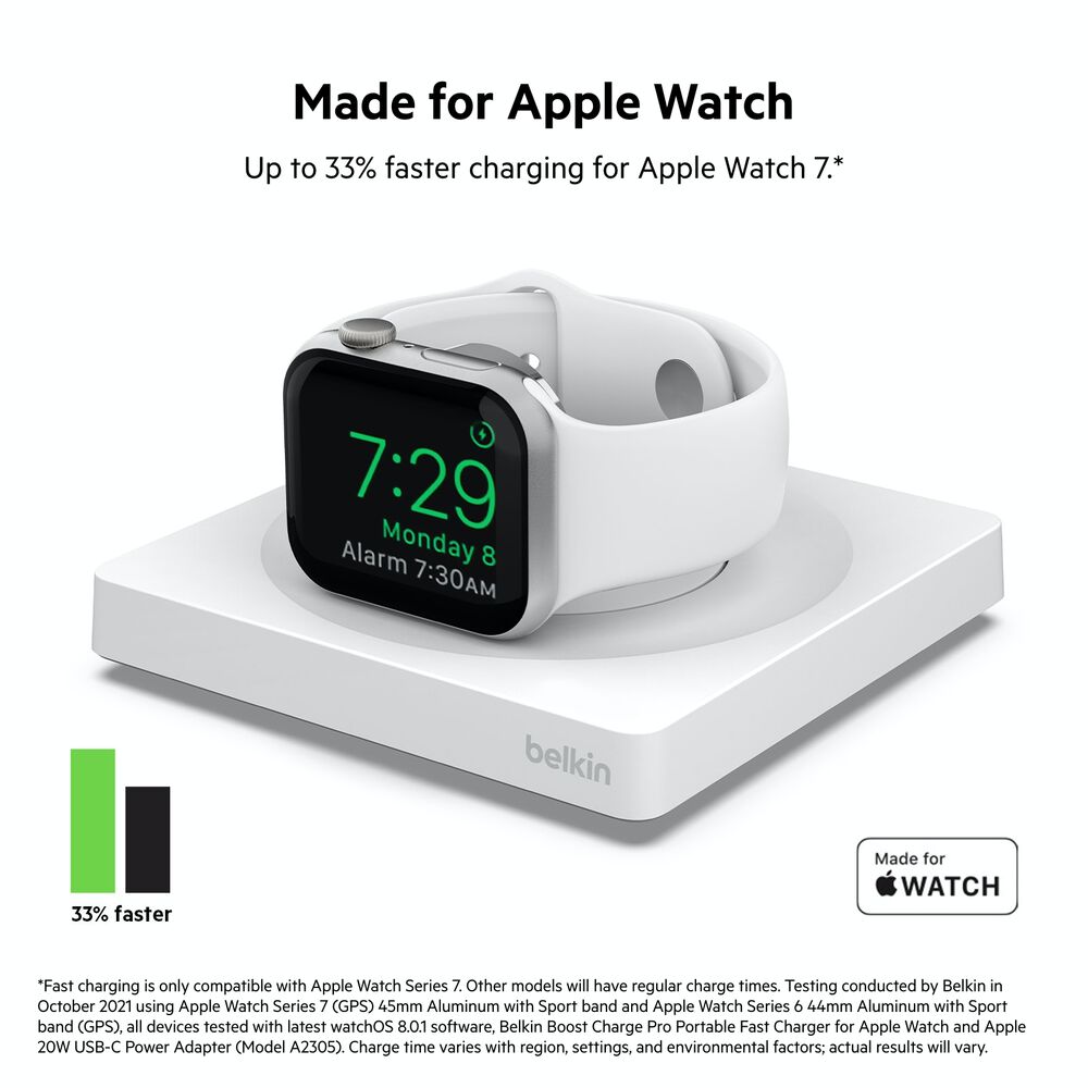 Portable Fast Charger for Apple Watch, White, hi-res