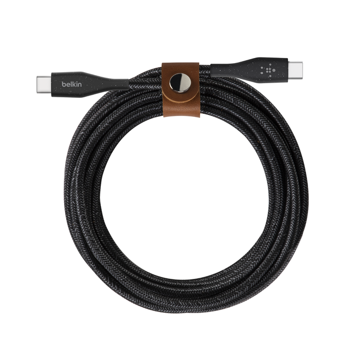 USB-C to USB-C Cable with Strap, Black, hi-res