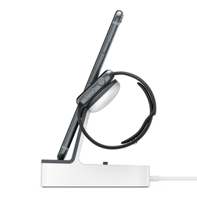 Apple Watch 和 iPhone 专用 PowerHouse 支架式充电底座, 白色的, hi-res