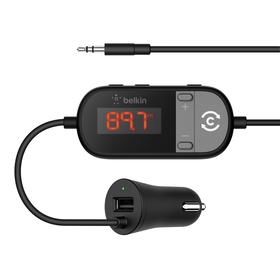 In-Car 3.5mm to FM Transmitter, Black, hi-res