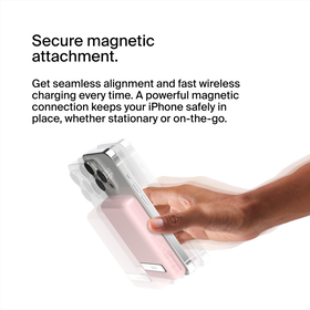 Magnetic Wireless Power Bank 5K + Stand, Blush Pink, hi-res
