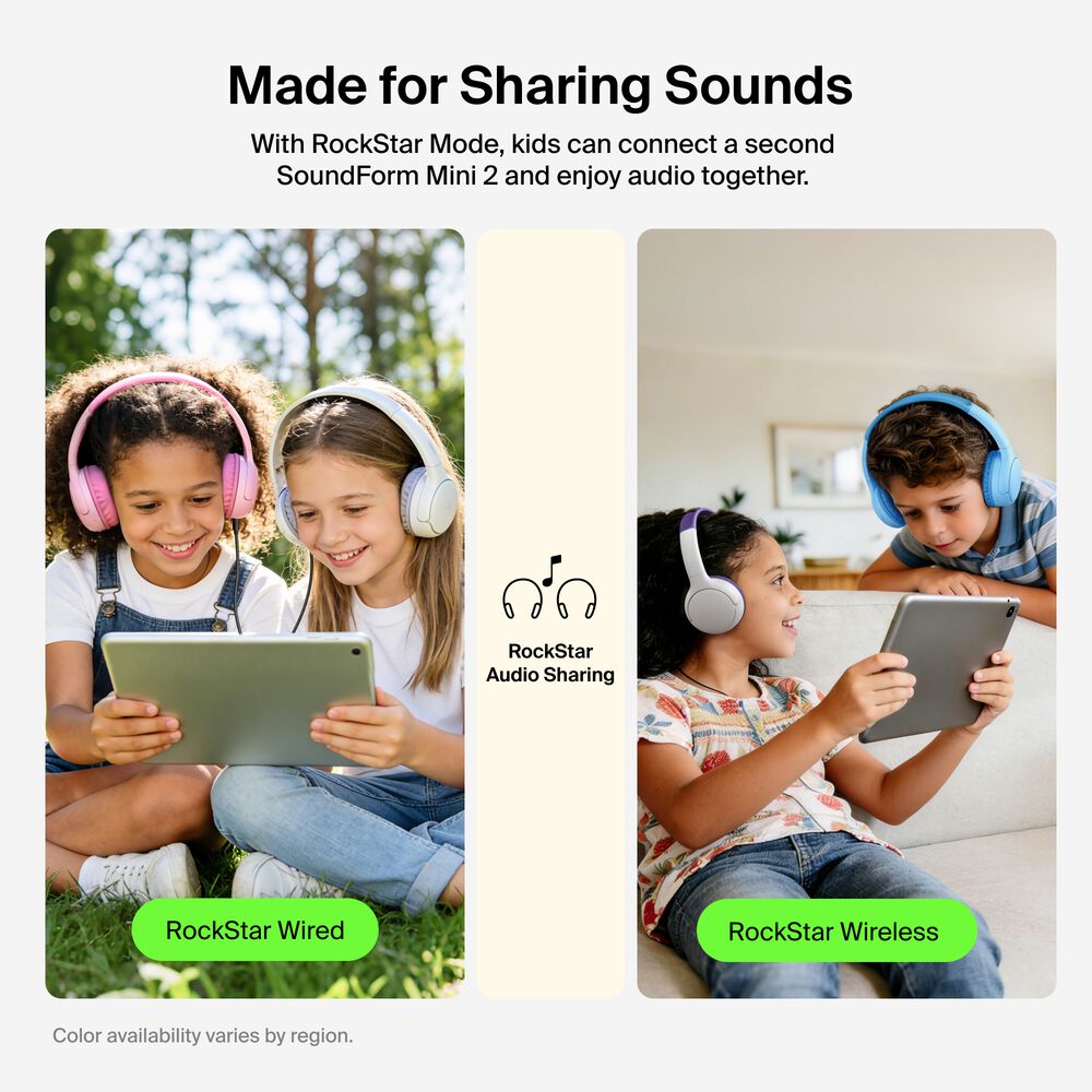 Wireless On-Ear Headphones for Kids , Pink, hi-res