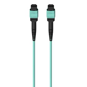 MTP to MTP MPO Fiber Optic Cable, 40GbE Aqua MTP/MTP, 50/125, OM3, Plenum, Aqua, hi-res