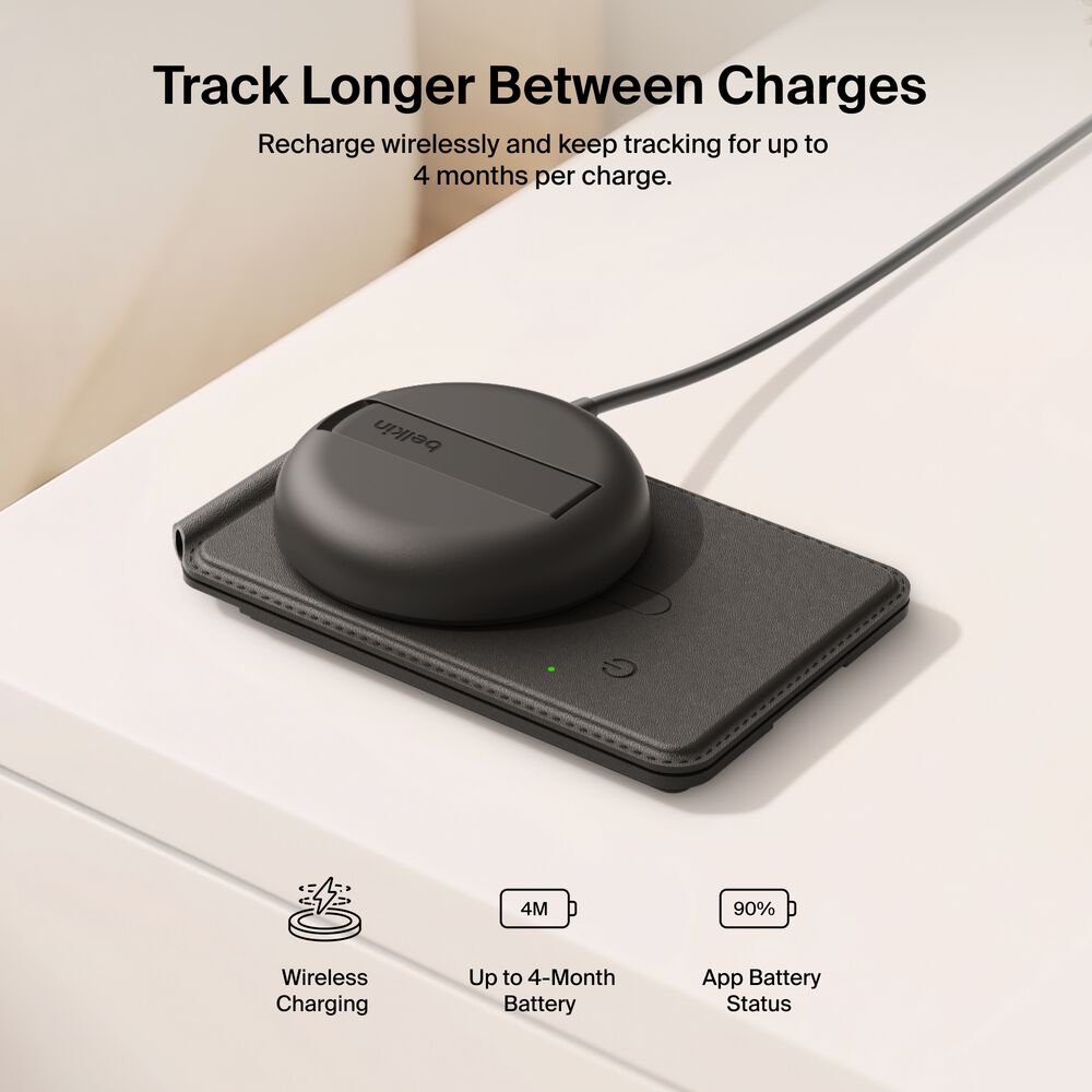 Wallet Stand with Bluetooth Tracker, Black, hi-res