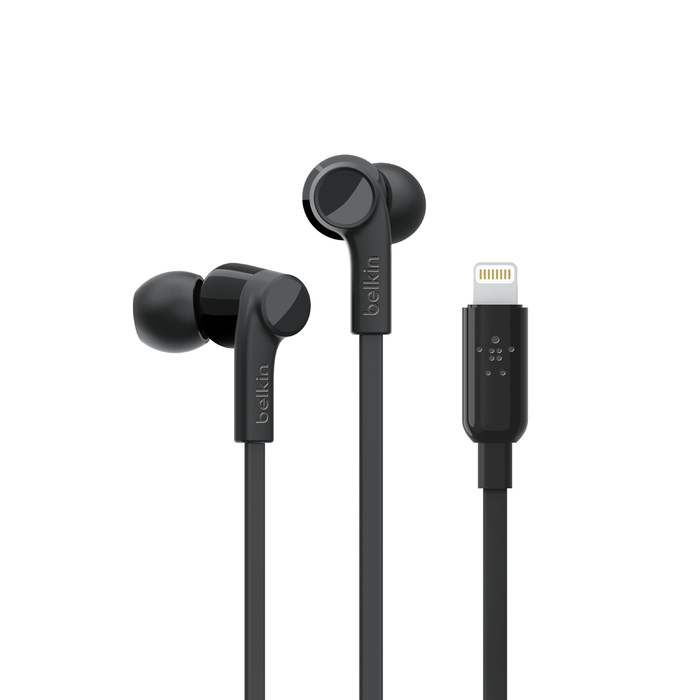 Wired Earbuds with Lightning Connector, Black, hi-res