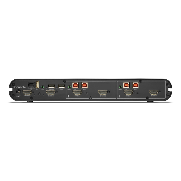 Universal 2nd Gen Secure KVM Switch, 2-Port Dual Head w/CAC, Noir, hi-res