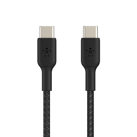 Braided USB-C to USB-C Cable, Black, hi-res
