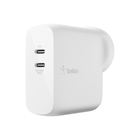Dual USB-C PD GaN Wall Charger 68W, White, hi-res