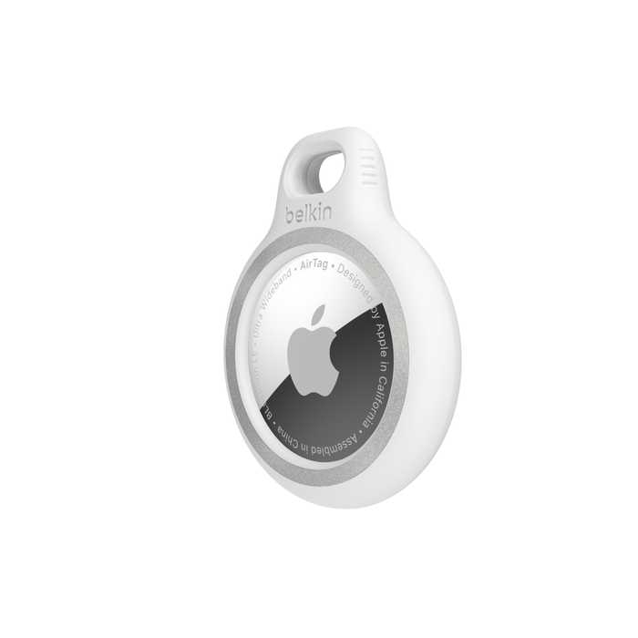 适用于 Apple AirTag 的钥匙圈式反光安全支架, 白色的, hi-res