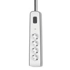 4-outlet Surge Protection Strip with 2M Power Cord, White/Gray, hi-res