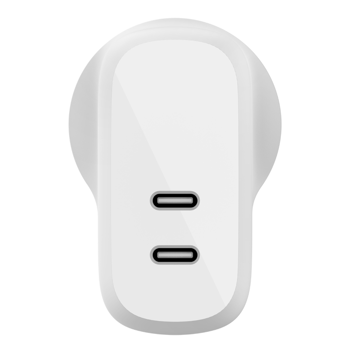 Dual USB-C PD Wall Charger 40W, White, hi-res