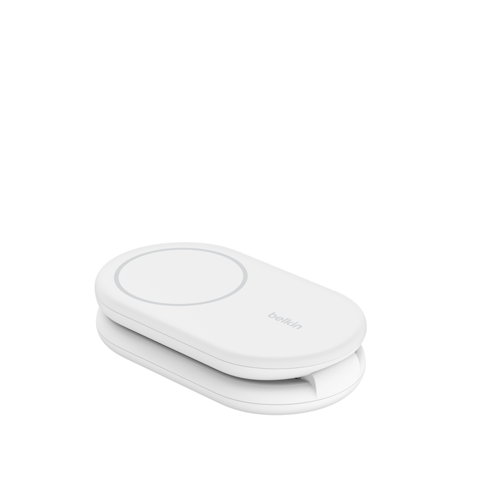 2-in-1 Magnetic Foldable Wireless Charger with Qi2 15W, White, hi-res