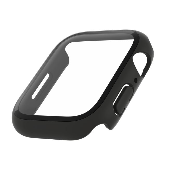 TemperedCurve 2-in-1 Treated Screen Protector + Bumper for Apple Watch Series 7, Black, hi-res