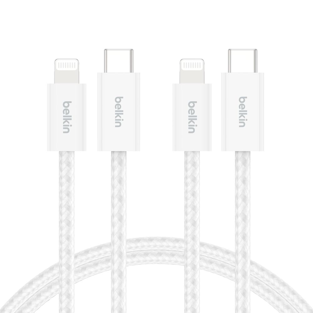 USB-C Cable with Lightning Connector 2-Pack, White, hi-res