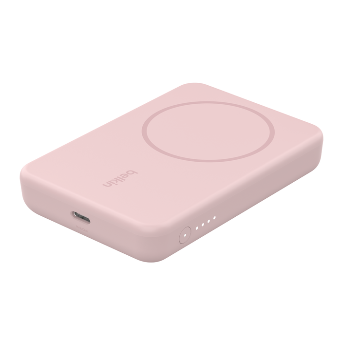 Magnetic Wireless Power Bank 5K + Stand, Blush Pink, hi-res
