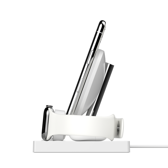 Sonderausgabe des drahtlosen 3-in-1-Ladegeräts für Geräte von Apple, Weiß, hi-res