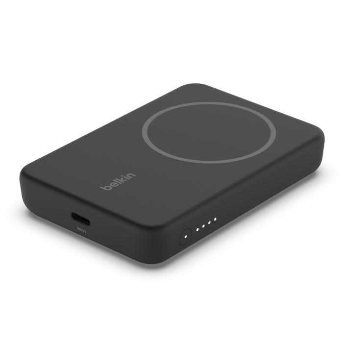 Magnetic Wireless Battery 5000 + Stand, Black, hi-res