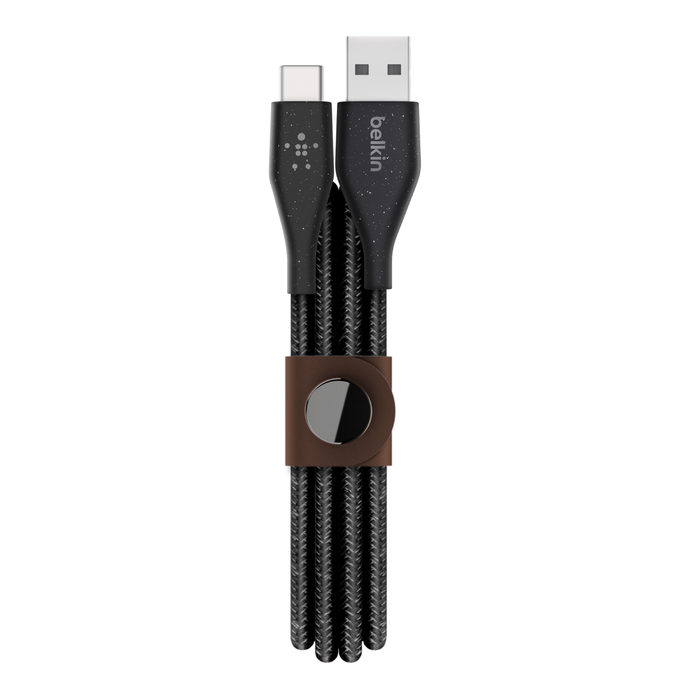 DuraTek™ Plus USB-C™-USB-A 케이블(스트랩 포함), Black, hi-res