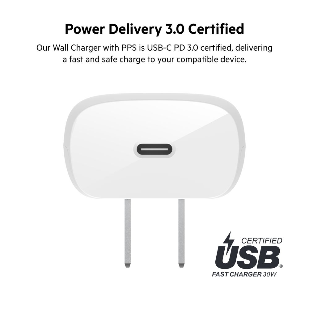 USB-C PD 3.0 PPS Wall Charger 30W, White, hi-res