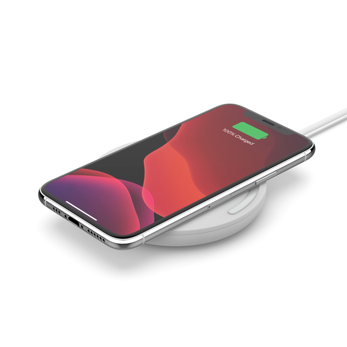 15W Wireless Charging Pad (Wall Charger Not Included), White, hi-res