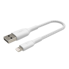 BOOST↑CHARGE™ gevlochten Lightning/USB-A-kabel (15 cm, wit), Wit, hi-res