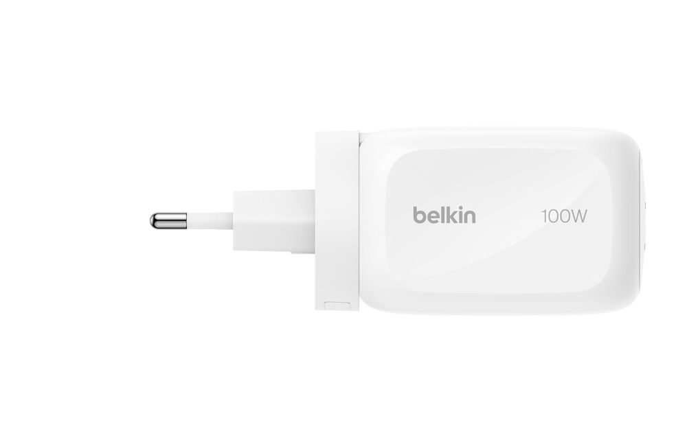 3-Port-GaN-Ladeger&auml;t (100&nbsp;W) + Reiseadapter-Set, Wei&szlig;, hi-res