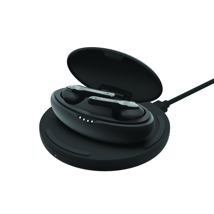 SOUNDFORM™ Move Plus True Wireless Earbuds + 10W Wireless Charging Pad Bundle, Black, hi-res