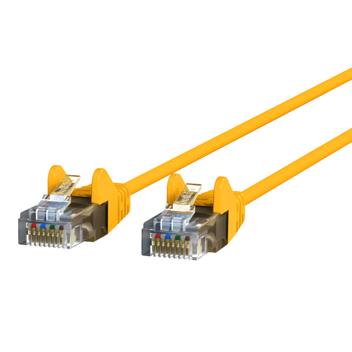 CAT6 Slim Gigabit Snagless UTP Ethernet Cable, Yellow, hi-res