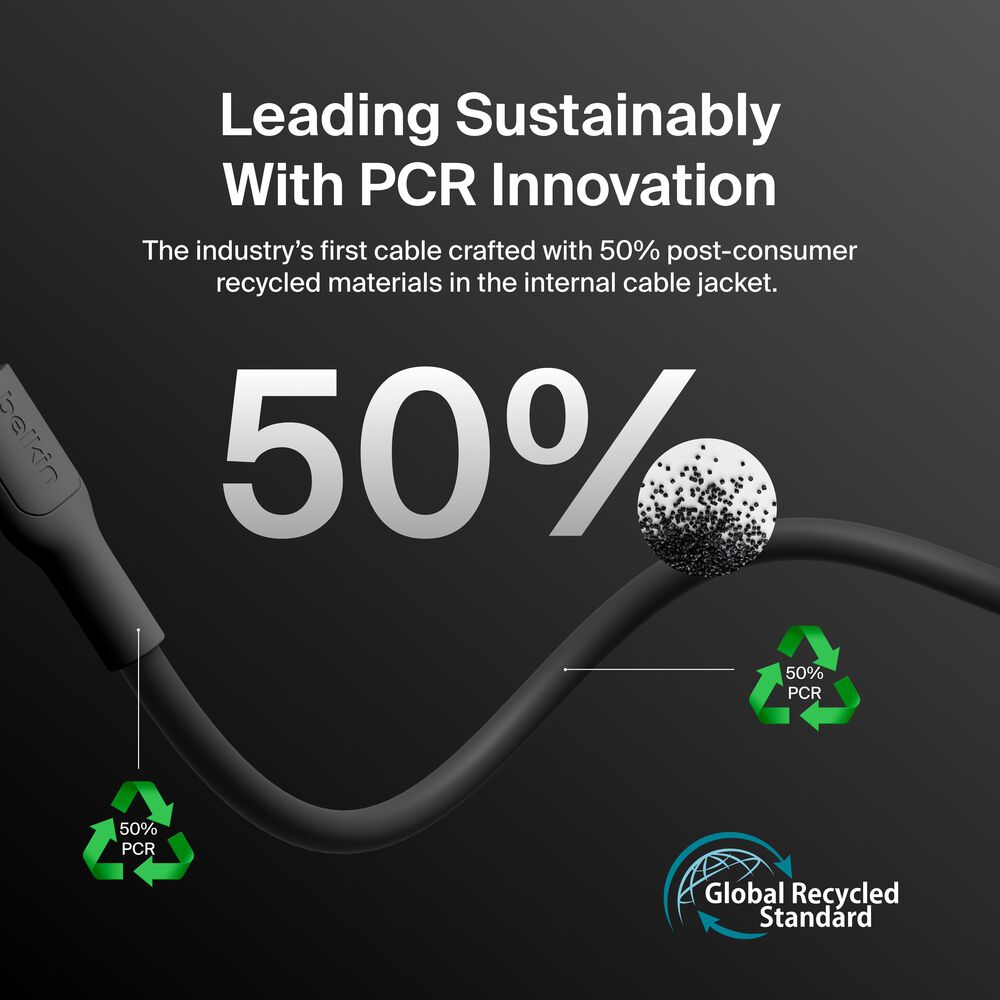 USB-A to USB-C Cable 15W, 3.3ft/1m, Black, Black, hi-res