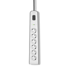 6-outlet Surge Protection Strip with 2M Power Cord, White/Gray, hi-res