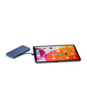 Batería externa USB-C 10K con cables integrados, Azul, hi-res