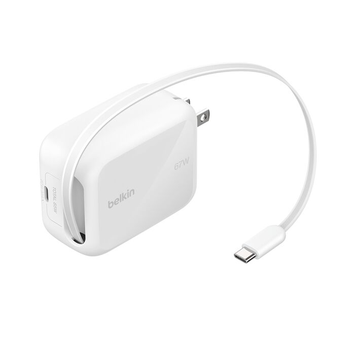 Belkin GaN充電器67W(巻き取り式ケーブル付き)のメーカー掲載画像